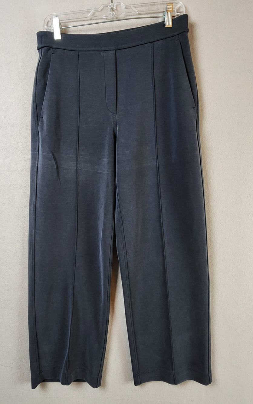 Lululemon Wide Leg Cropped Stretch Pants Women Medium Charcoal Gray Athleisure